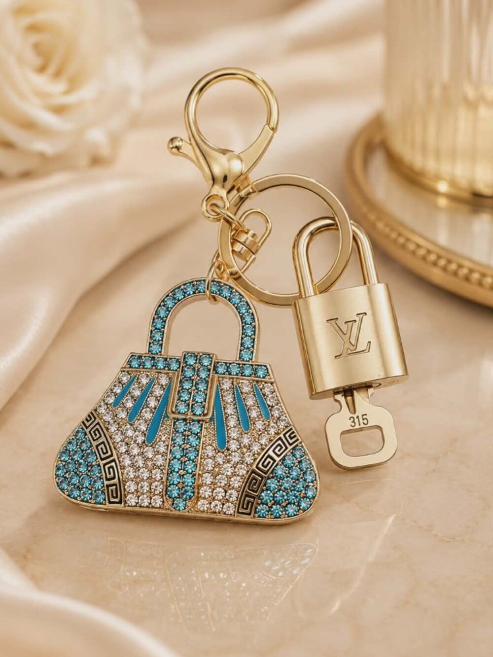 Louis Vuitton Gold Padlock 🔑 Authentic LV Unbranded Keychain Bag Charm